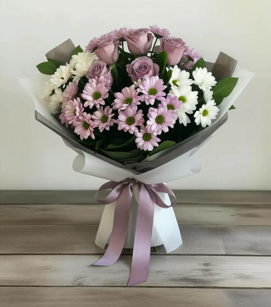 Букет цветов из: Хризантемы и Розы в Ишеевке