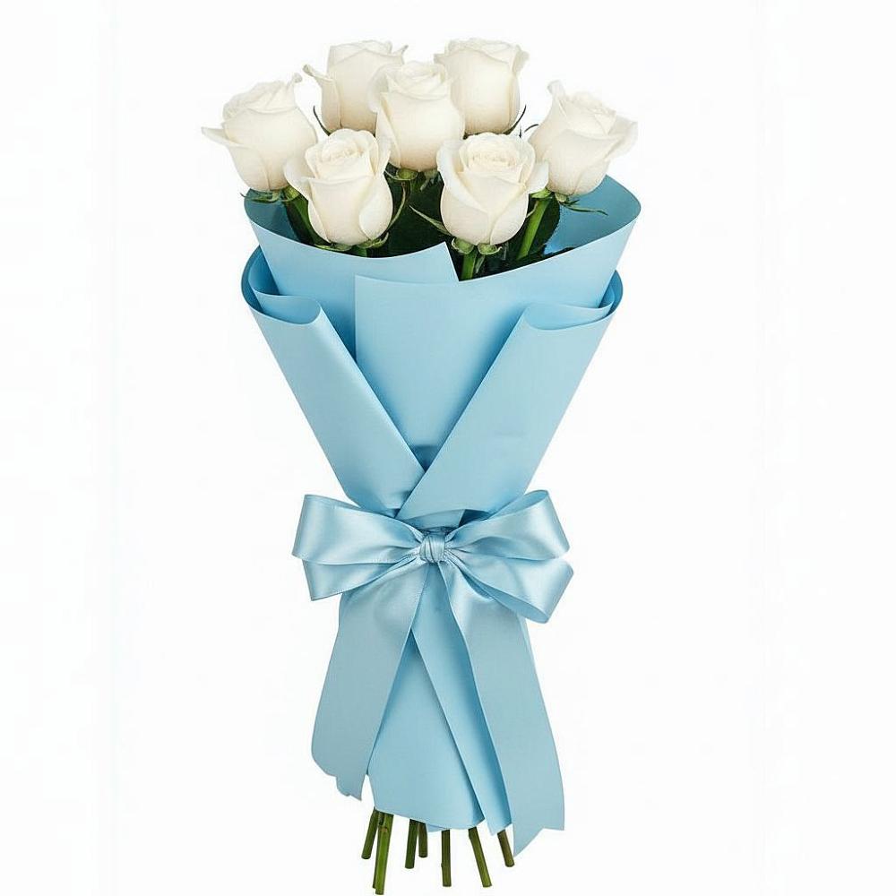 Букет 7 белых роз Проуд в Ишеевке