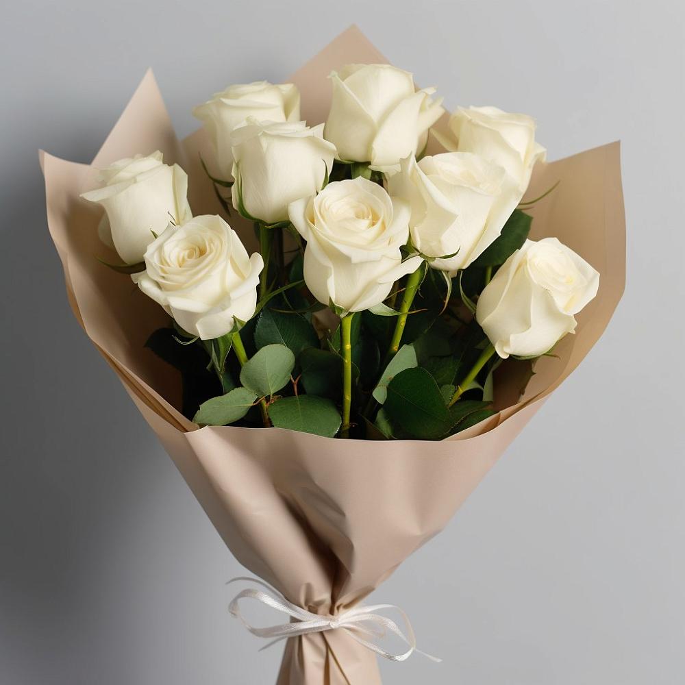 Букет 9 Белых роз Эдлесс Лав в Ишеевке