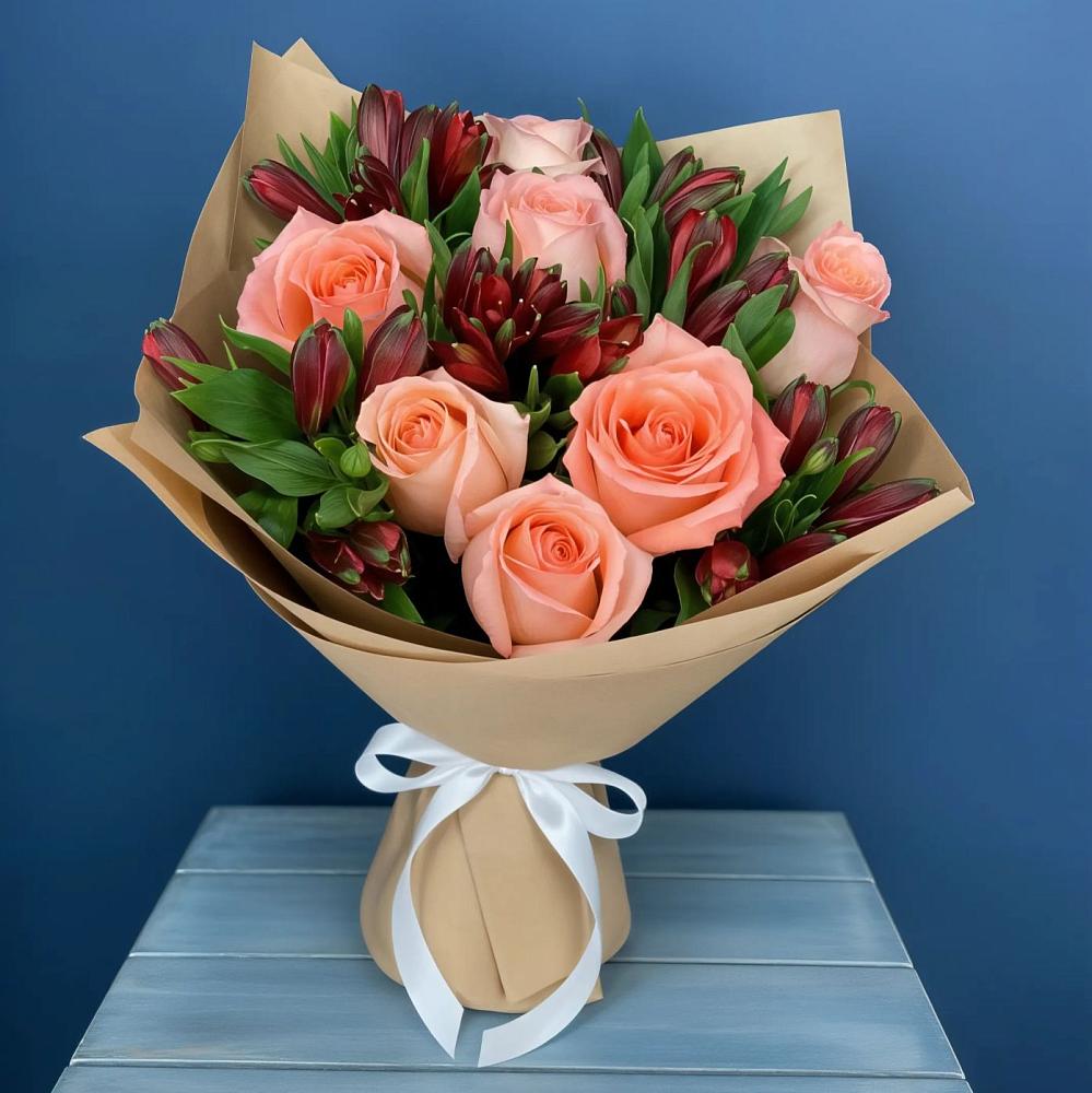 Букет цветов из: Розы и Альстромерии в Ишеевке