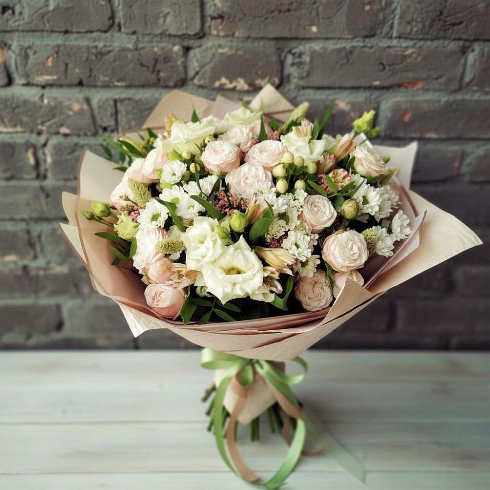 Букет цветов из: Альстромерии, Розы и Хризантемы в Ишеевке