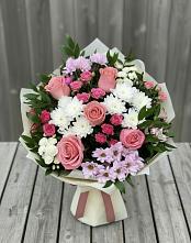 Букет цветов из:  Альстромерии, Гвоздики, Розы и Хризантемы #REPLACE_PRED# Ишеевке