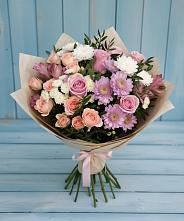 Букет цветов из:  Хризантемы, Розы и Альстромерии в Ишеевке