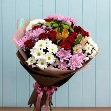 Букет цветов из:  Розы, Хризантемы и Альстромерии в Ишеевке