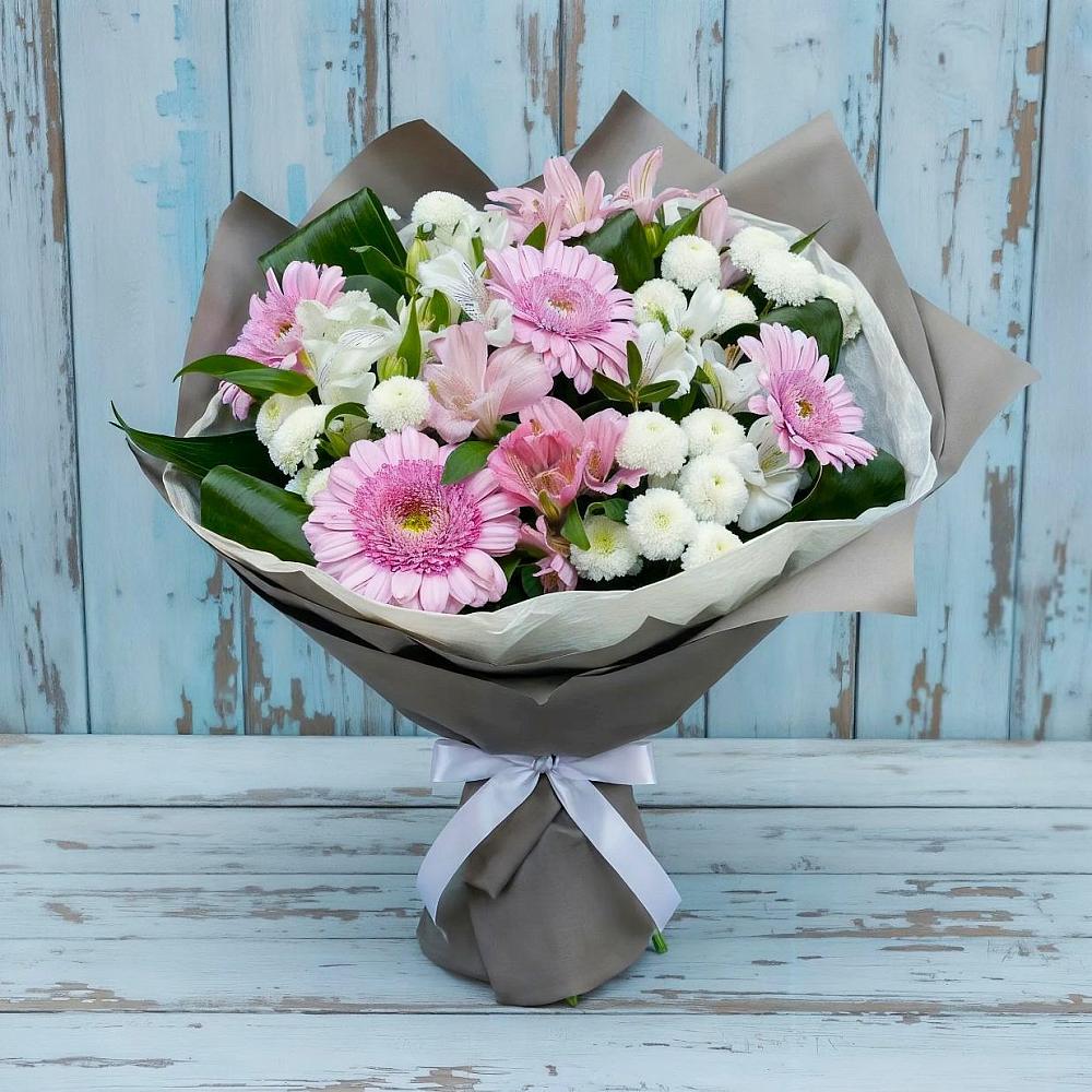 Букет цветов из: Герберы, Альстромерии и Хризантемы в Ишеевке